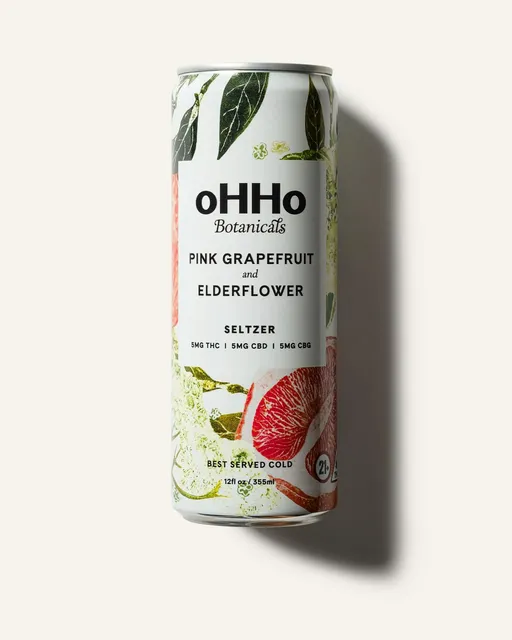 Ohho Pink Grapefruit Elderflower Seltzer