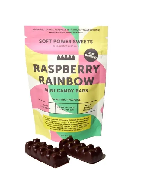 soft Power Sweets Mini Chocolate Bars Raspberry Rainbow Hybr