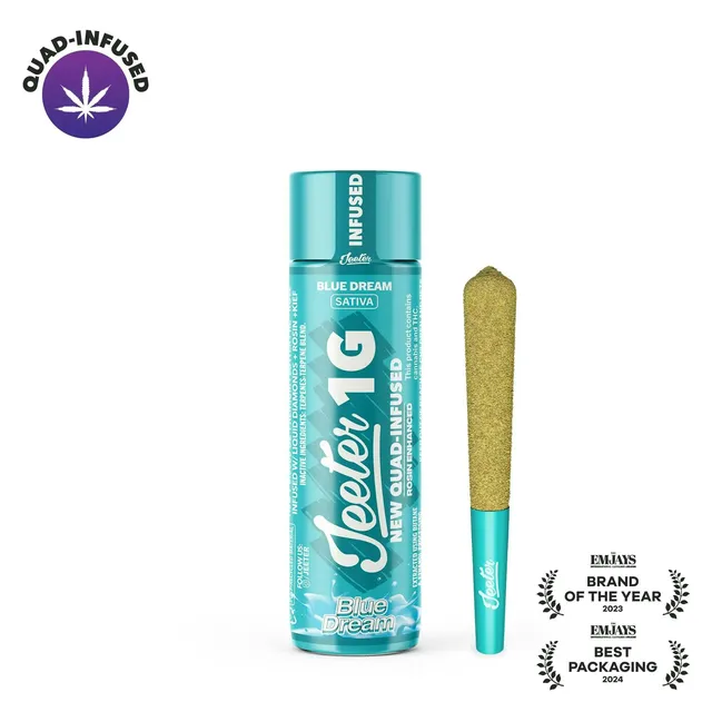 Jeeter Quad Infused Preroll Blue Dream Liquid Diamonds Rosin