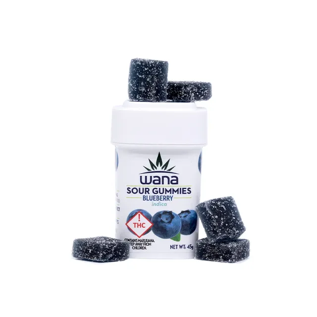 Wana Sour Blueberry Indica Gummies